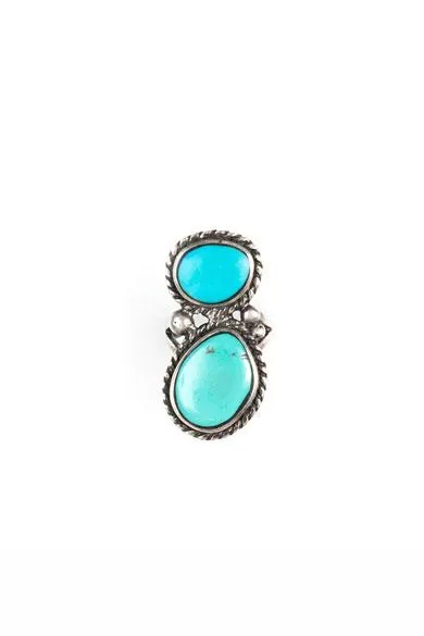 Ring, Turquoise, Double Stone, Nomad, 251