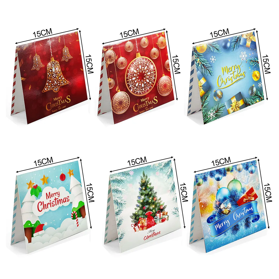 6pcs Christmas DIY Diamond Painting Greeting Card Kits with Envelopes Diamond Art Greeting Cards Diamond Art Cards Kits for Adults DIY Crafts Family Friend Gifts