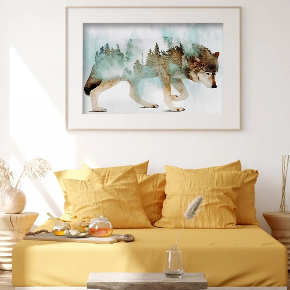 Full Round Diamond Painting 40*30cm - Wolf