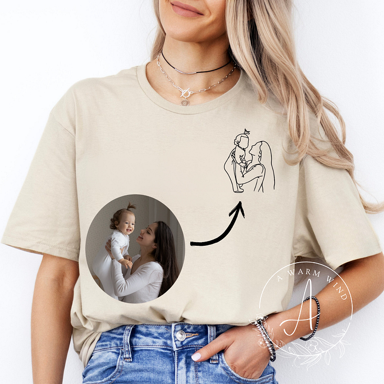 Mom and me-Custom Photo Shirt For Mom,Family Gift for Mama