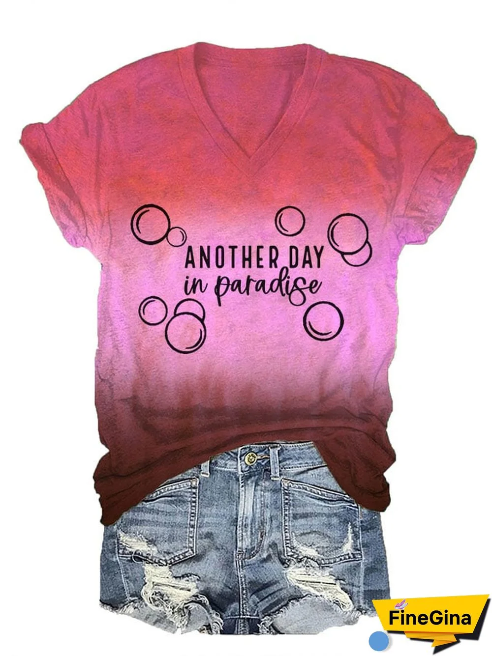 Women's Another Day In Paradise V-Neck T-Shirt