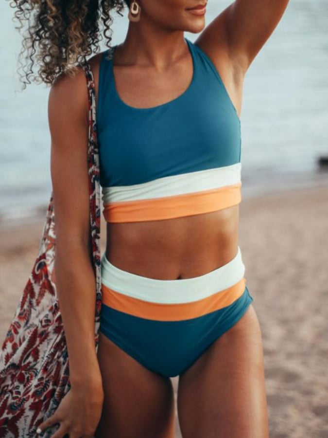 Vacation Stripe Two-Piece Bikini Set