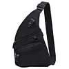Anti Theft Travel Bag Multi-pocket Chest Bag Waterproof for Women Men (Black)