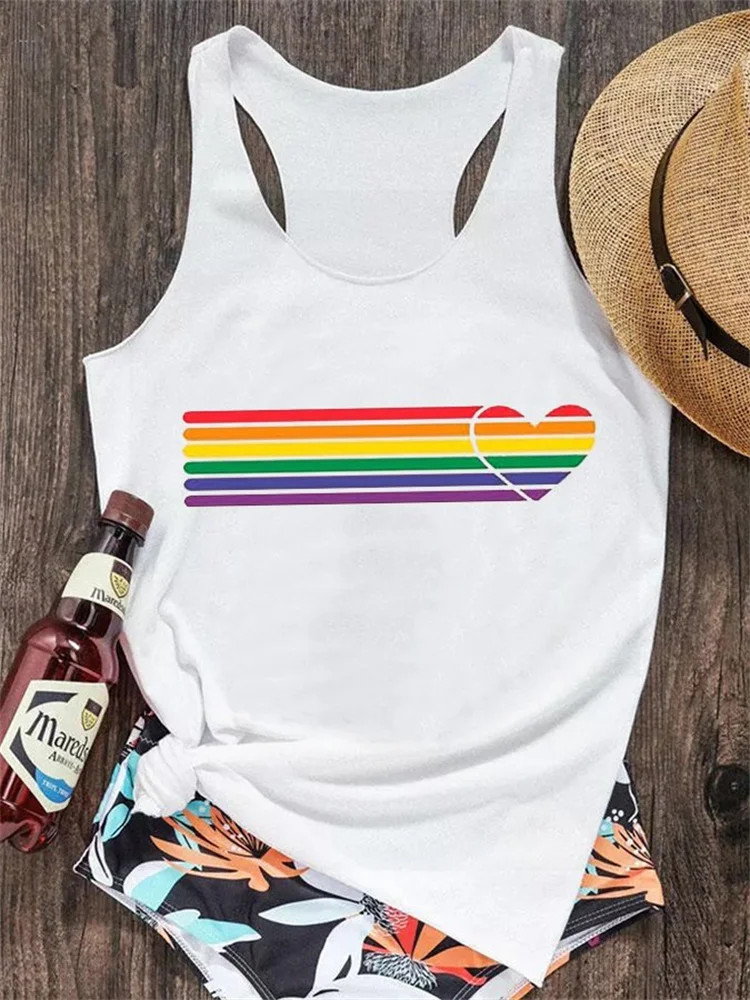 Rainbow Heart Graphic Tank Top