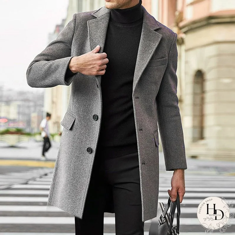 Men's Clothing British Men Business Casual Woolen Coat Spring Jacket Men