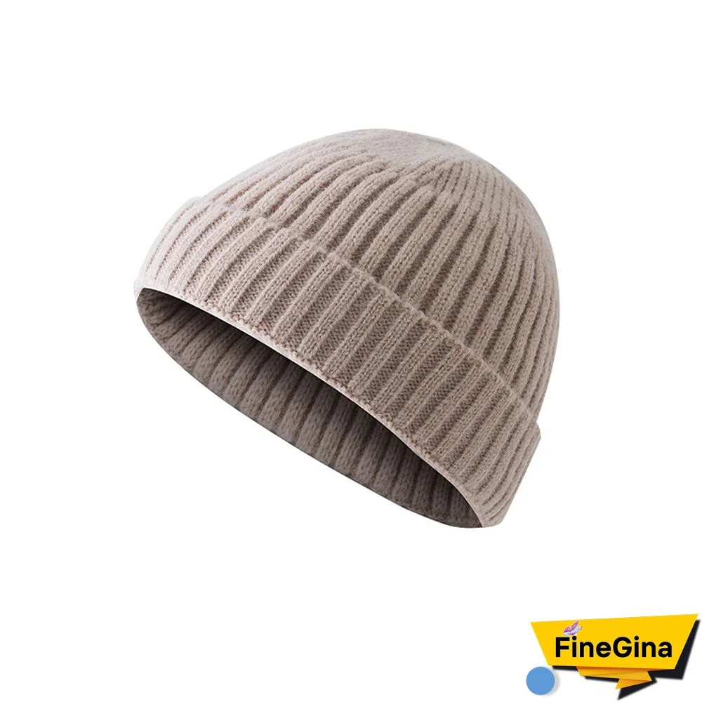 Men's & Women's Warm Plain Knitted Melon Leather Hat