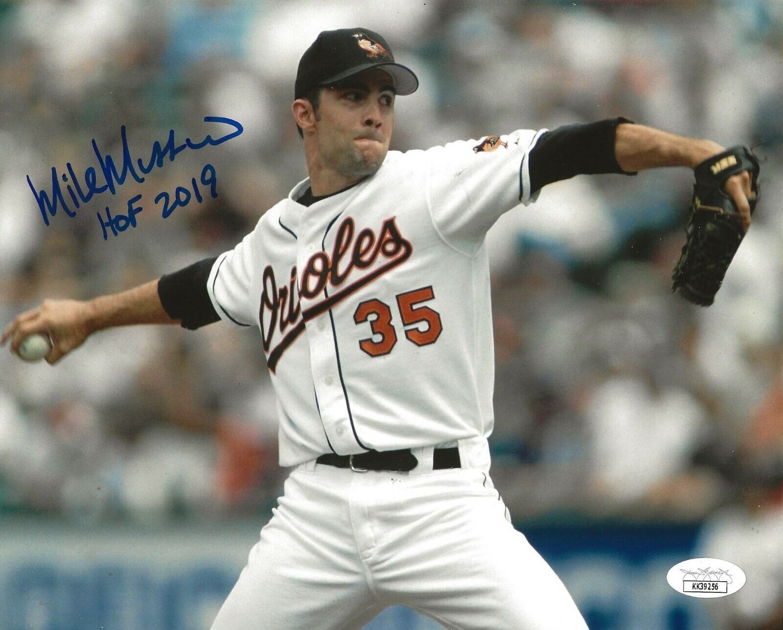 Mike Mussina signed Baltimore Orioles 8x10 Photo Poster painting W/ HOF Inscription 6 JSA