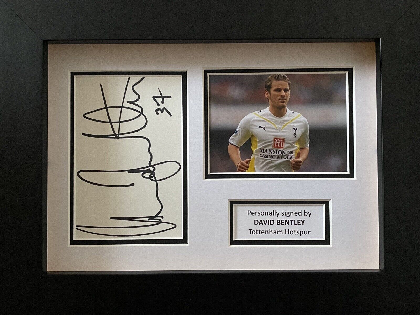 Darren Bentley Hand Signed White Card In A4 Tottenham Hotspur Frame Display