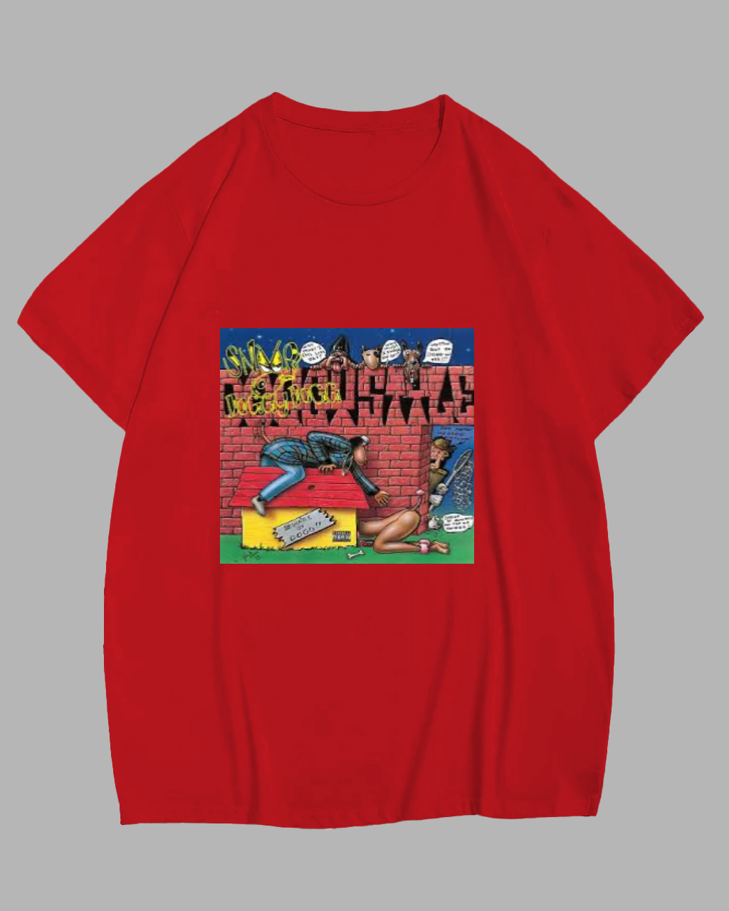 Big & Tall Guy's Red Snoop Dogg Album Print Short Sleeve T-Shirt