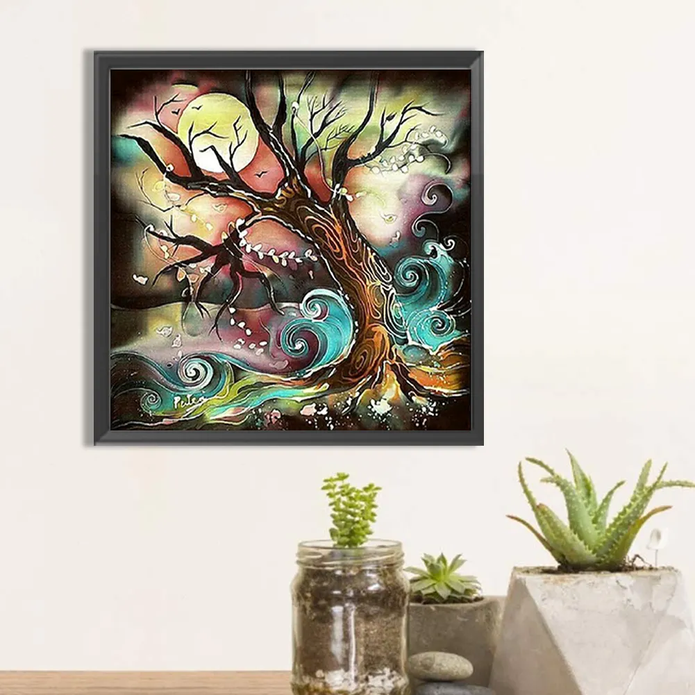 Full Round Diamond Painting 35*35cm - Abstract Tree