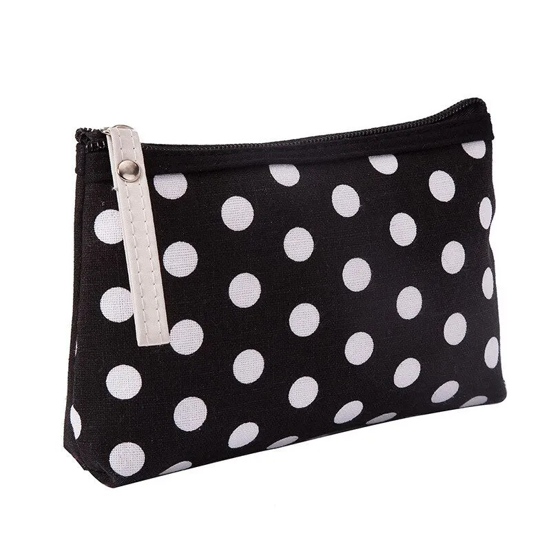 Multifunctional Canvas Makeup Bags Travel Lady Storage Bag Ladies Wash Bag Fabric Zipper Coin Purse Cosmetic Storage Bag