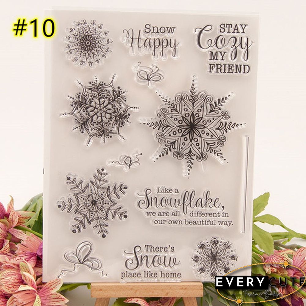 Santa Claus Merry Christmas Transparent Clear Stamps for Scrapbooking DIY Silicone Seals