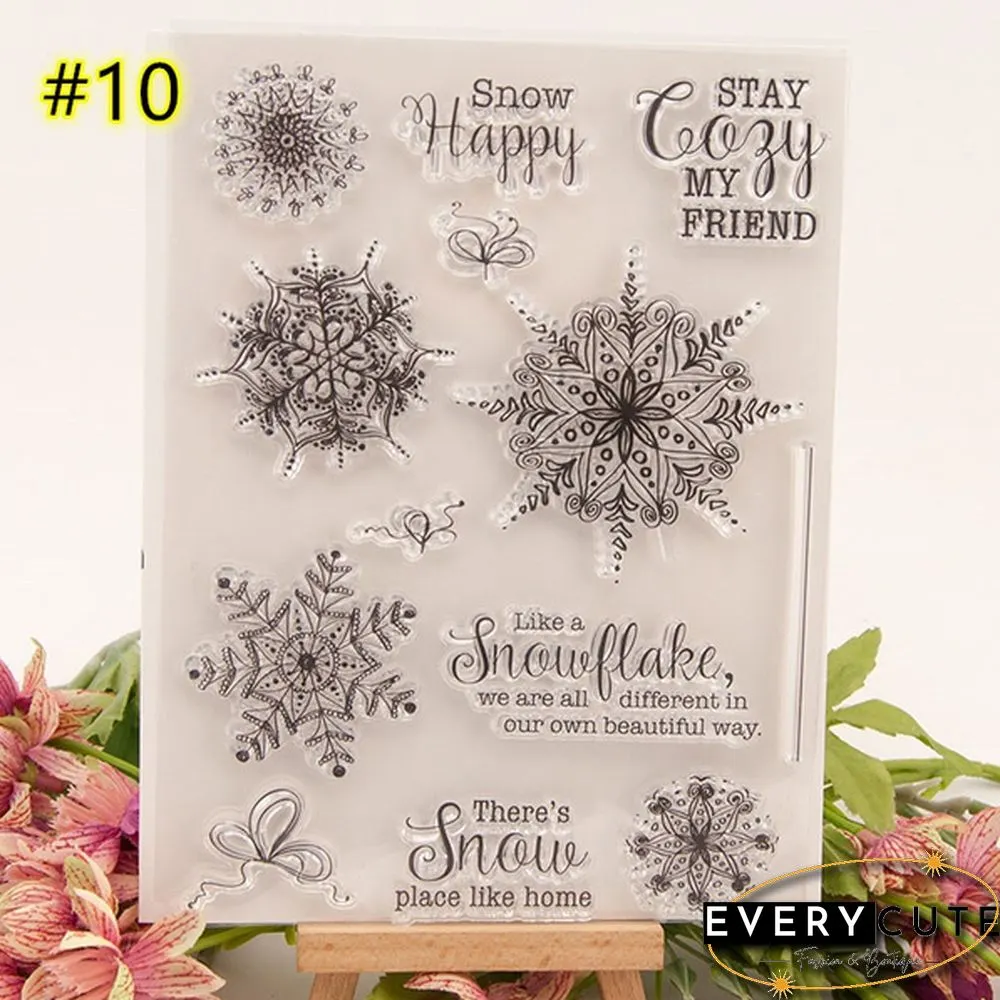 Santa Claus Merry Christmas Transparent Clear Stamps for Scrapbooking DIY Silicone Seals