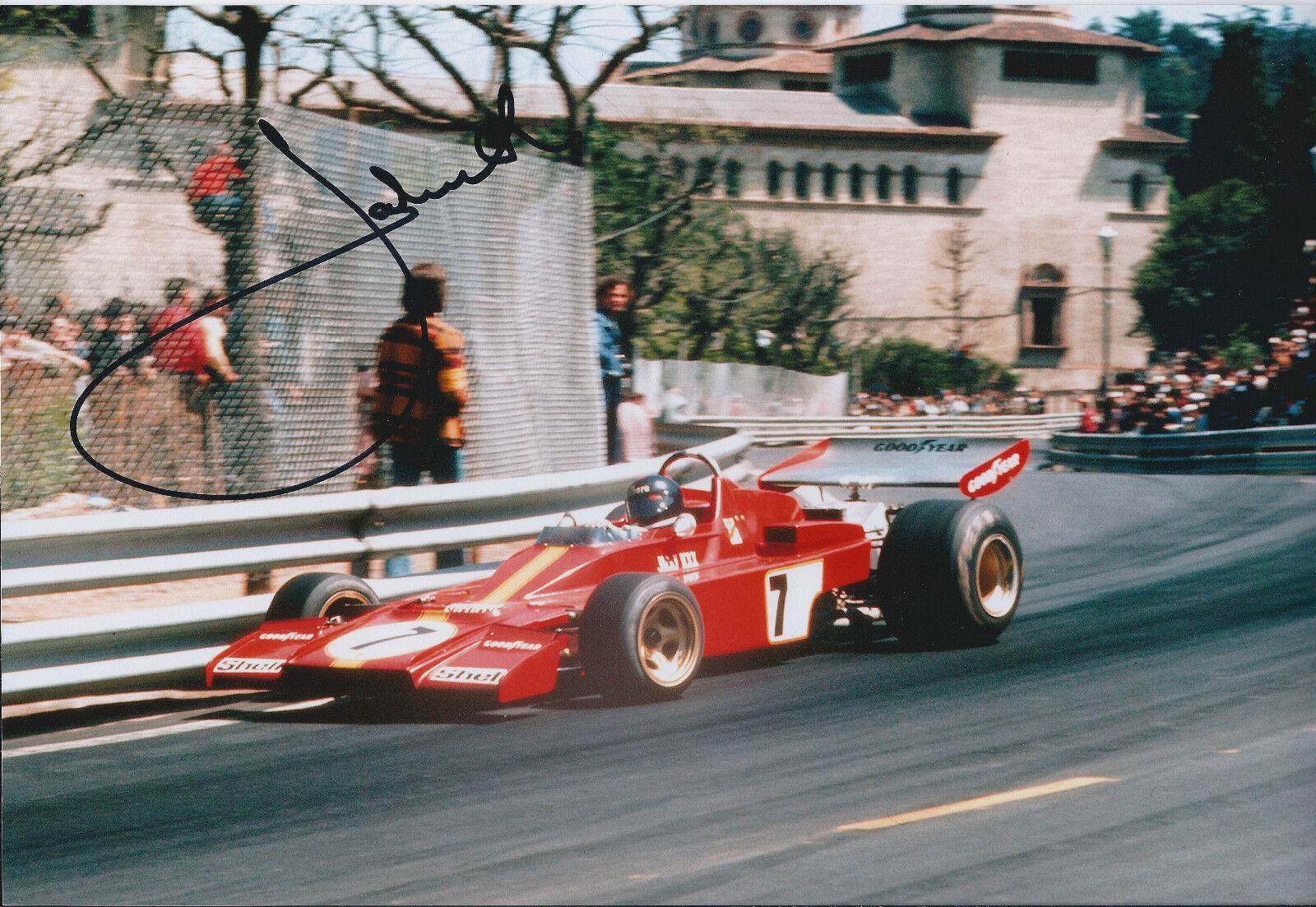 Jacky ICKX SIGNED FERRARI 312 AUTOGRAPH 12x8 Photo Poster painting AFTAL COA Le Mans LEGEND