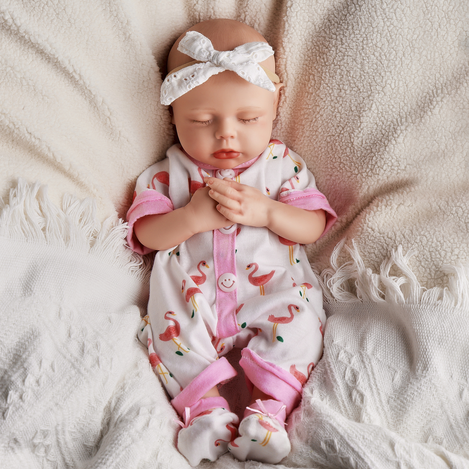 Babeside Lucy 16' Realistic Silicone Sleeping Baby Little Infant Girl Healing the Heart