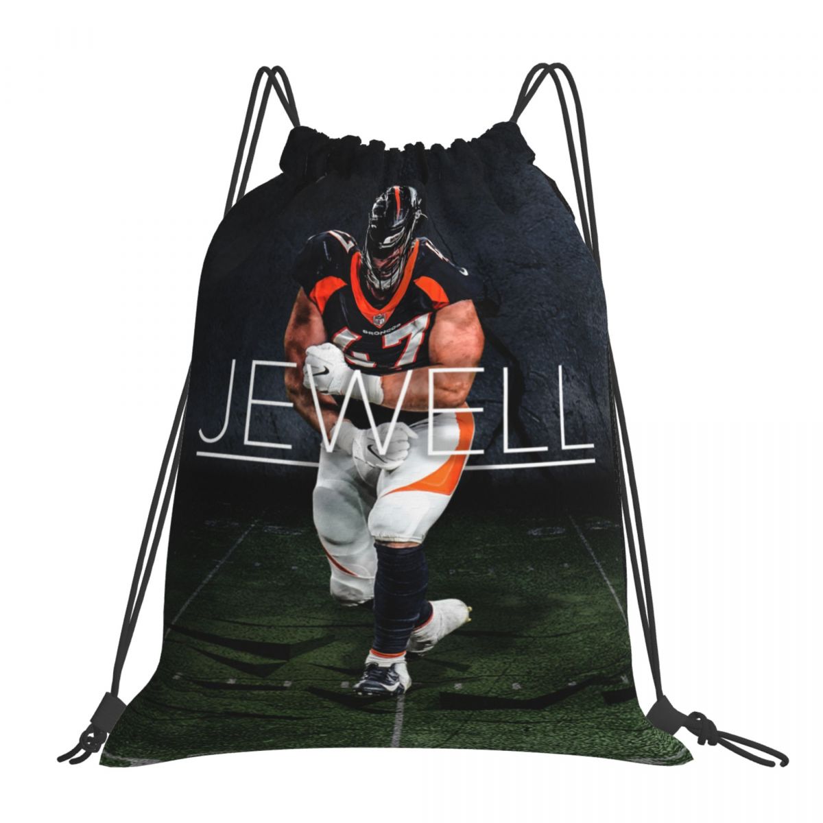 Denver Broncos Josey Jewell Foldable Sports Gym Drawstring Bag