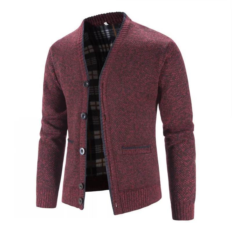 Smiledeer Autumn and winter new men's casual thickened slim-fit knitted cardigan