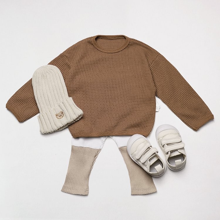 Baby Solid Color Simple Long Sleeve Sweatshirt