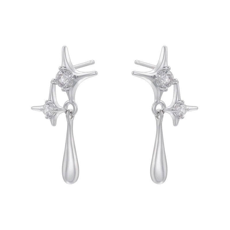 1 Pair Casual Elegant Minimalist Water Droplets Flower Plating Inlay Copper Artificial Pearls Zircon 18k Gold Plated Earrings Ear Studs