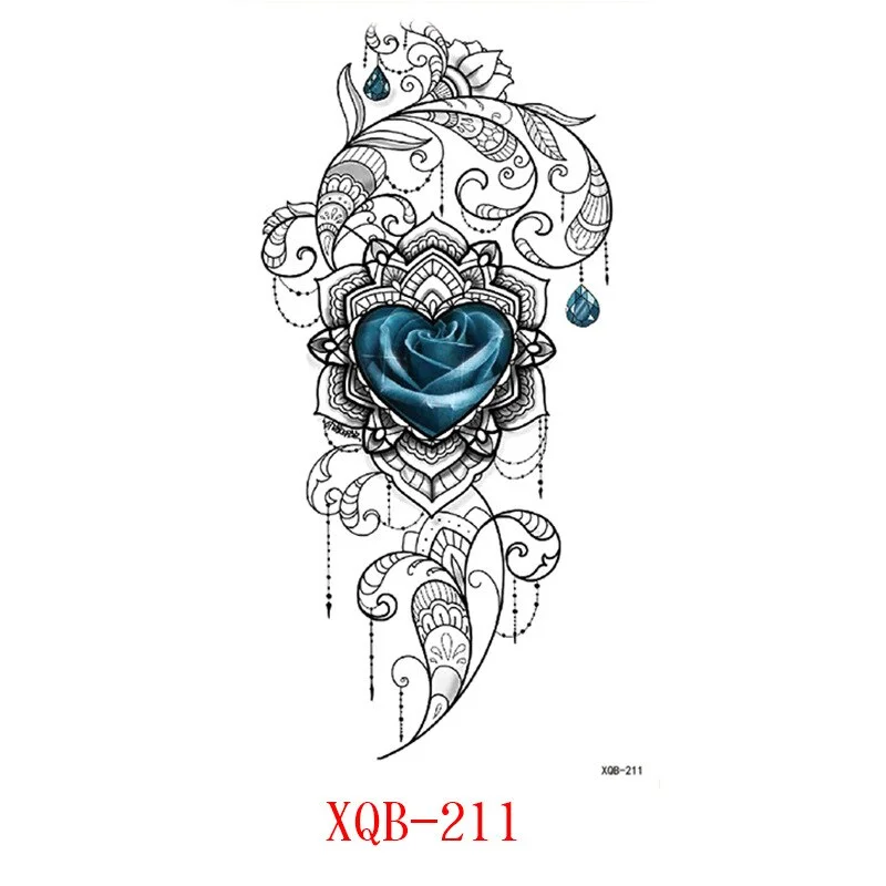 Sdrawing Flower Fake Tattoo Sticker for Women Birds Peony Temporary Tattoos DIY Water Transfer Tatoos Girls Tattoo for Men Sleeve