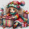 Girl Opening Gifts-11CT Stamped Cross Stitch 40*40cm/15.75*15.75in tapestrymarket