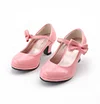 Girl Leather Dance Party Bow High-heeled Fashion Shoes