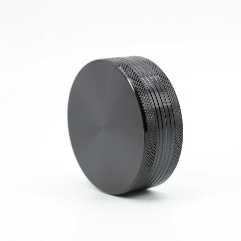 63MM 2 Piece Aluminum Alloy Diamond Flat Pattern Herb Grinder-Black Color