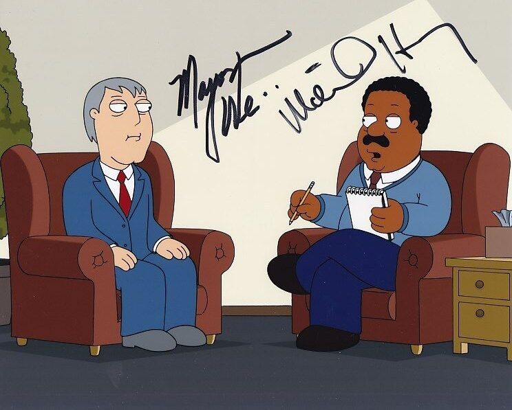 ADAM WEST and MIKE HENRY signed FAMILY GUY MAYOR & CLEVELAND 8x10 Photo Poster painting
