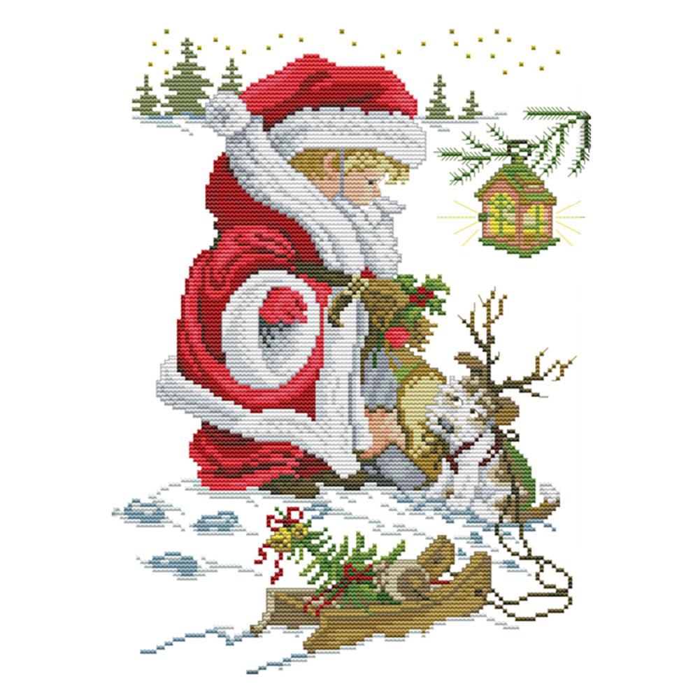 

Merry Christmas - 14CT Stamped Cross Stitch - 36x29cm, 501 Original