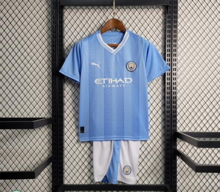 2023/2024 Manchester City Home Kids Kit 1:1