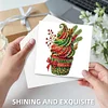 6PCS Diamond Painting Christmas Cake Greeting Cards Congratulations Cards