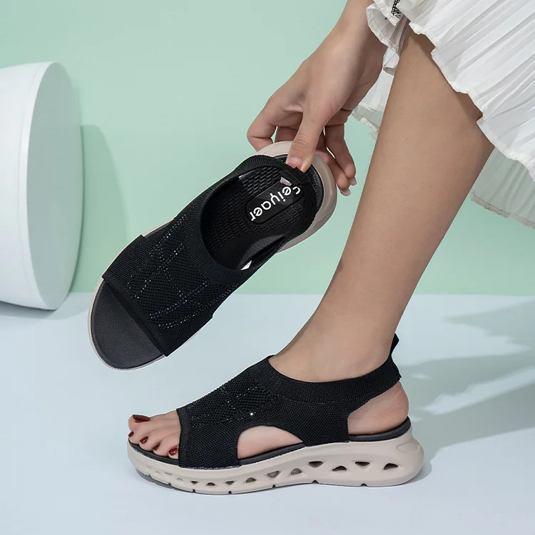 Rhinestone Lightweight Flying Weaving Casual Comfortable Sports Sandals Radinnoo.com