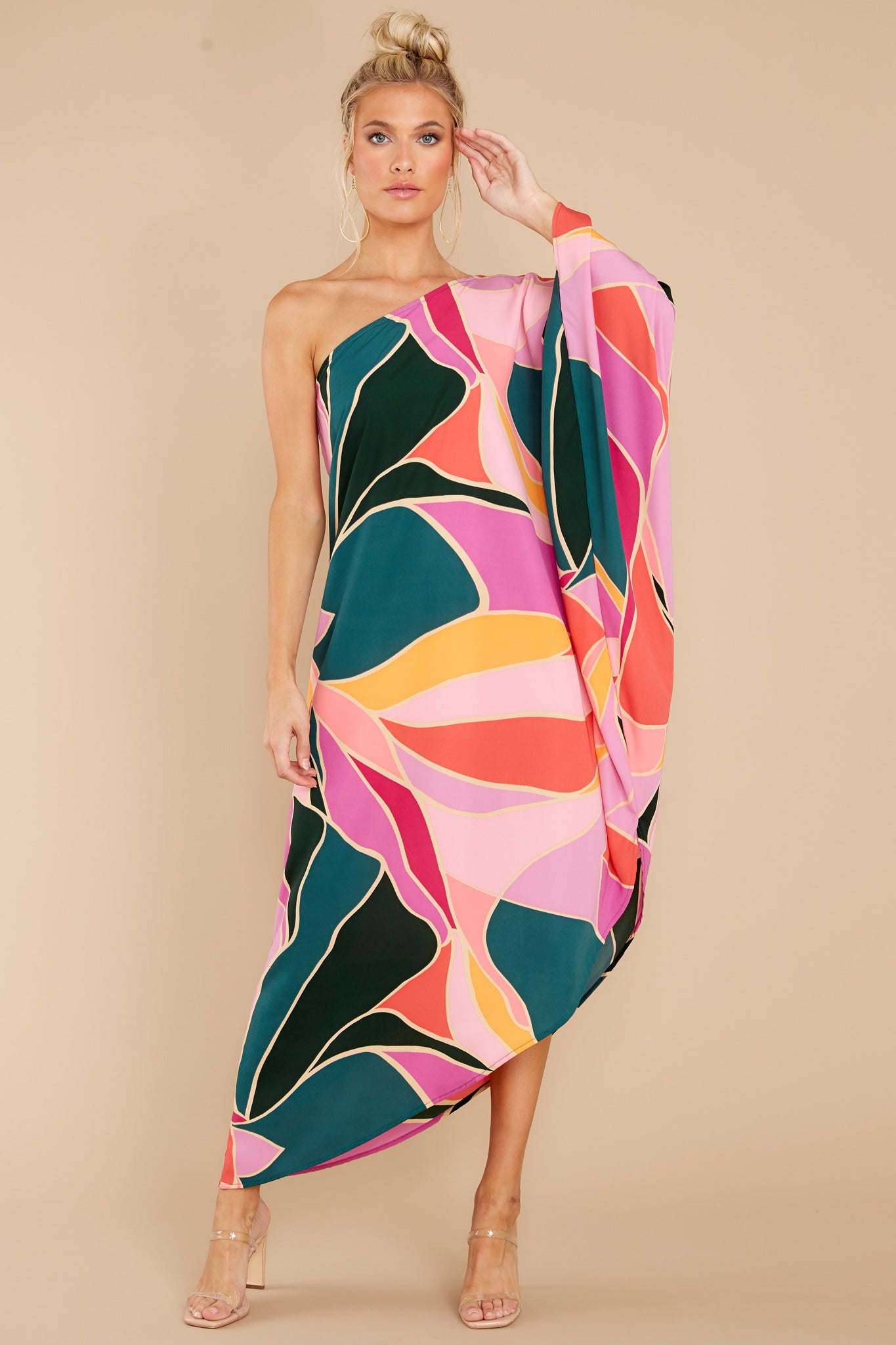  thdmladies Dare To Love Pink Multi Print Dress thedmladies