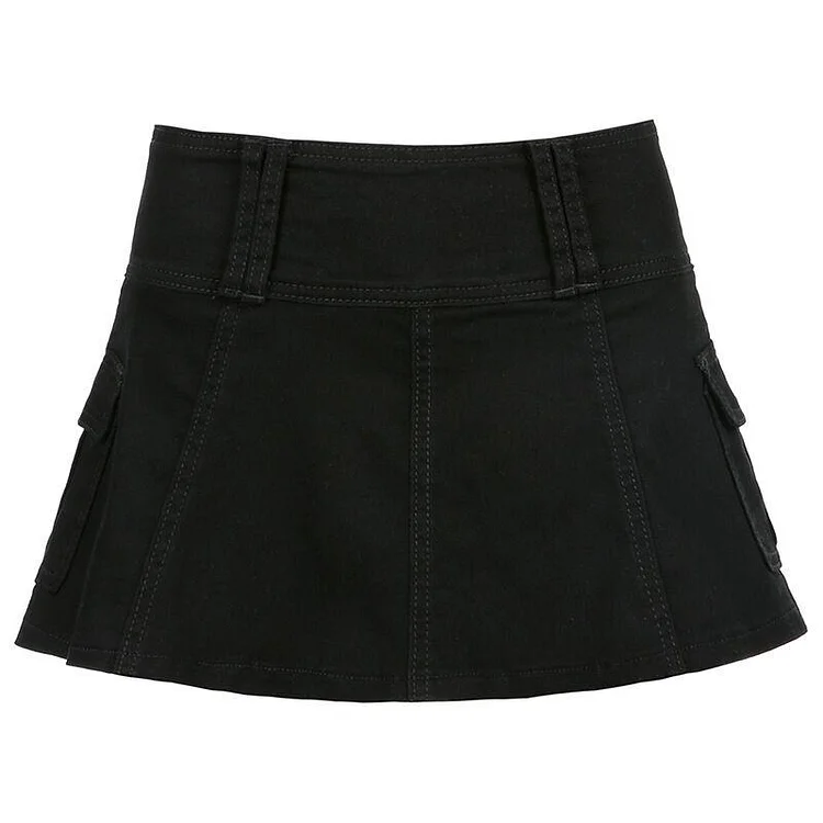 Street Hot Girl Denim Pleated Skirt