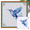 Blue And White Porcelain Hummingbird-11CT Stamped Cross Stitch 40*40cm