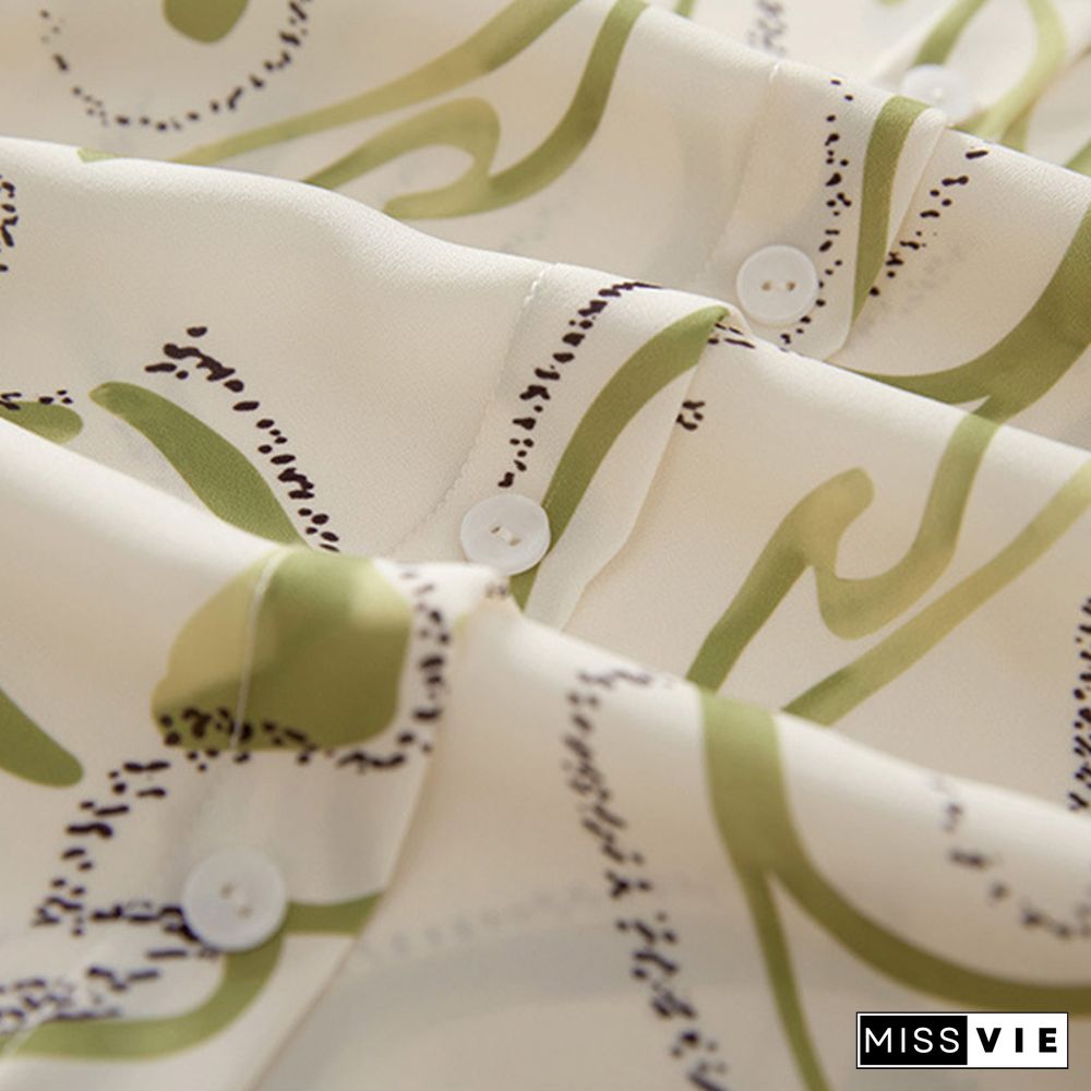 Fashion Floral Print Long Sleeve Casual Shirt