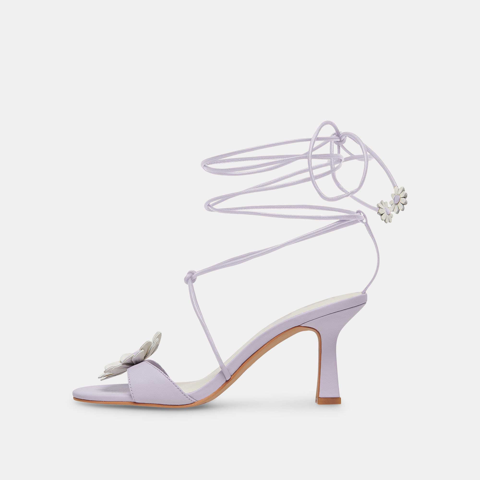 Purple Vegan Leather Round Toe 3'' Kitten Heel Lace Up Sandals  Nicepairs