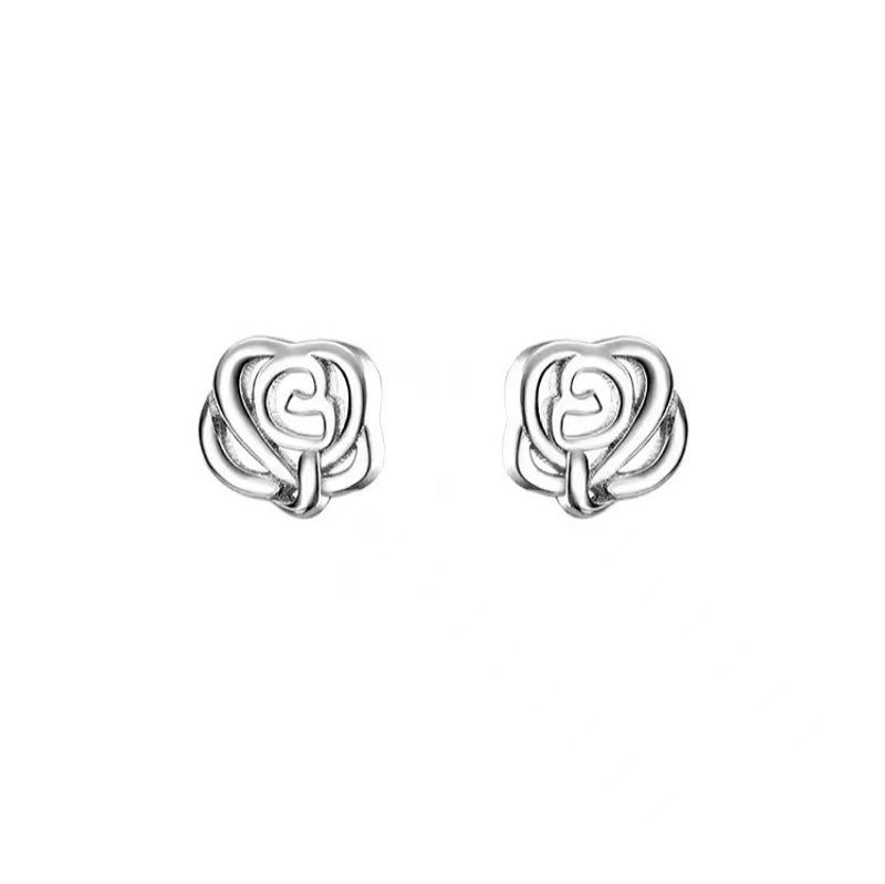 925 Sterling Silver Zircon Star Heart Shape Crown Ear Studs