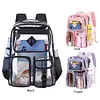 PVC Clear Outdoor Backpack Multi Pocket Transparent Sports Backpack Hiking Bag
