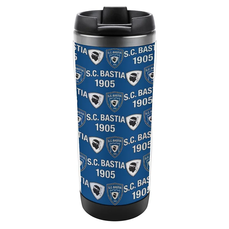 SC Bastia Tasse À Café En Acier Inoxydable Tasse Isolante Travel Mug Avec Couvercle