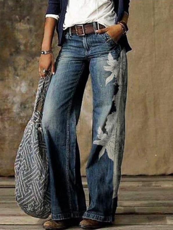 Simple Straight-leg Casual Jeans