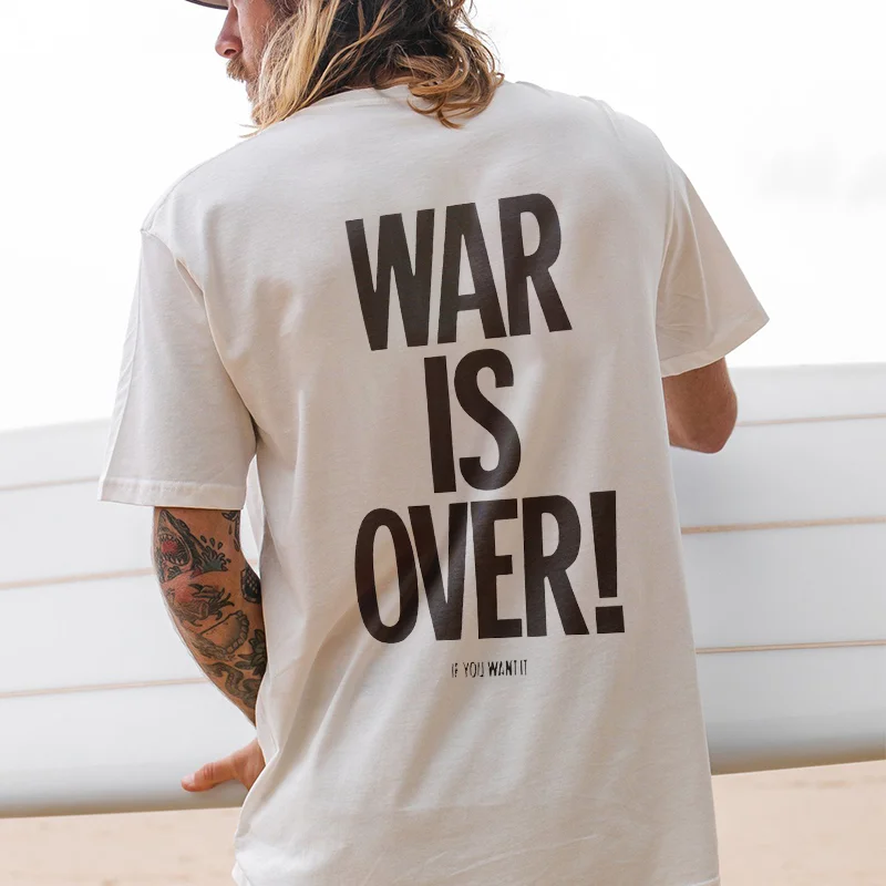 War Is Over If You Want It Print Letter T-shirt -  