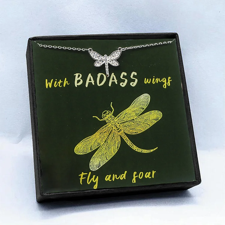 S925 With Badass Wings Fly and Soar Dragonfly Necklace