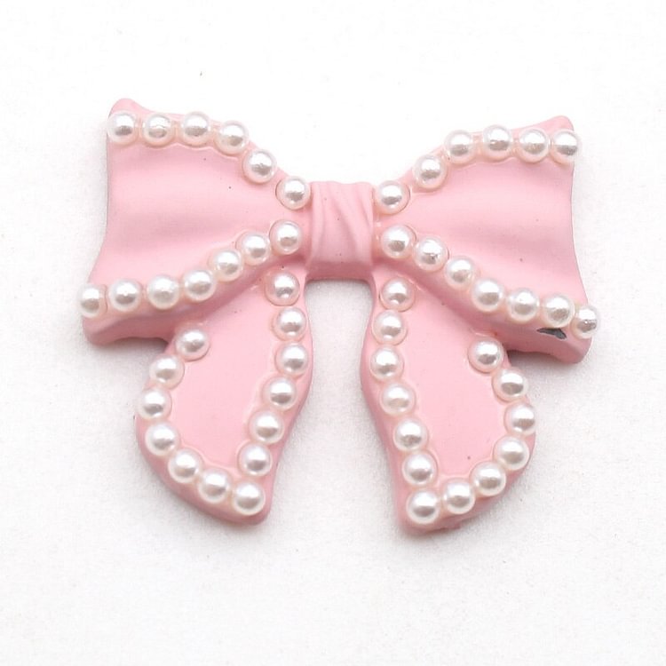 New Shiny 5pcs/Lot 25MM*28mm Alloy Bow Pearl Accessories DIY Exquisite Clothing Accessories