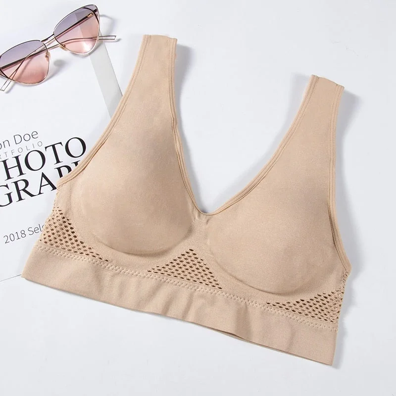 Bras For Women Plus Size Seamless Bra Cotton Breathable Underwear Wireless With Pads Push Up 6XL Bralette