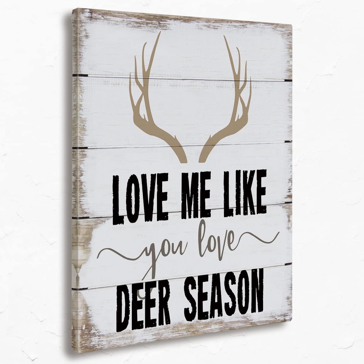 Love Me Like You Love Deer Season Canvas Wall Art Prints,Gift for Couples Paintings Prints,11x14 inches Artwork For Wedding Anniversary Themed Decor Farmhouse Bedroom Living Room Home Decorations