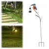 Solar Powered Kingfisher Garden Stake Lantern Outdoor Warm LED Decor