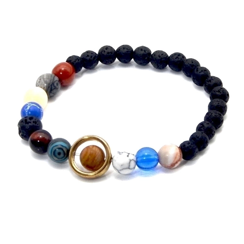 Best Selling Explosions Natural Volcanic Stone Colorful Energy Bracelet Agate Stone Natural Stone Bracelet