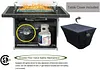 0% OFF NICESOUL 118''L PE Rattan Patio Furniture Sectional Sofa Sets with Cushions Outdoor PE Wicker Conversation Sets Including CSA Aproved Fire Pit Table with Blue Stones & Wind Glass??Gray-7 Pieces with Fire Pit Table