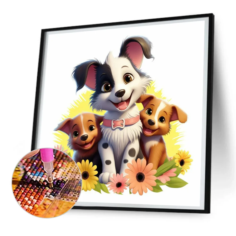 Full Round Diamond Painting 30*30cm - Puppy